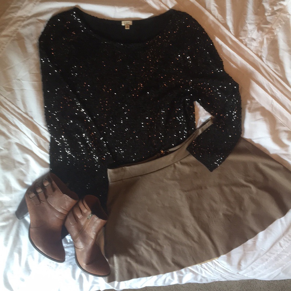 Tyche | Faux Leather Skater Brown Skirt